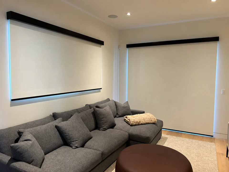 Roller shades, a quieter living room