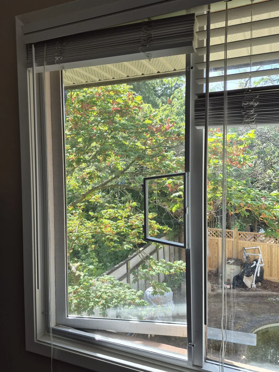 A screen with access to the window