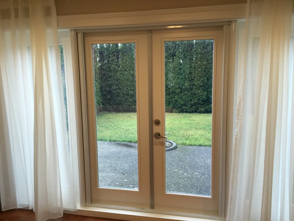 Soft fabric beside garden doors